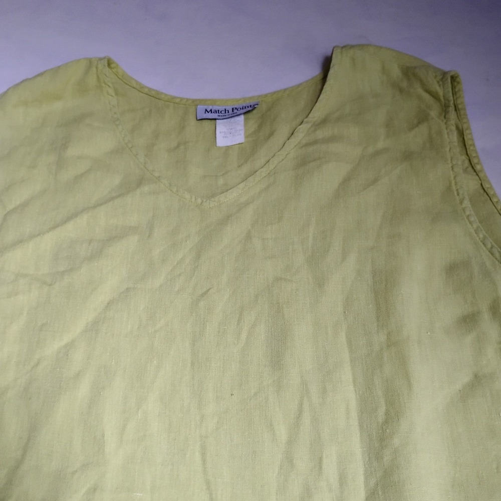 Match Point USA Top 1x Linen Shell Capsule Layering Artsy Lagenlook Office - Picture 7 of 10